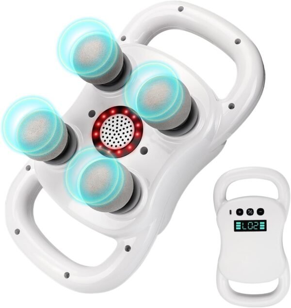DEITY Massage Gun Deep Tissue, 4-Heads Handheld Electric Body Massager, Percussion Massager for Pain Relief in Back, Leg, Neck, Shoulder and Body, Relax Perfect Gifts for Man Women, White - Image 2