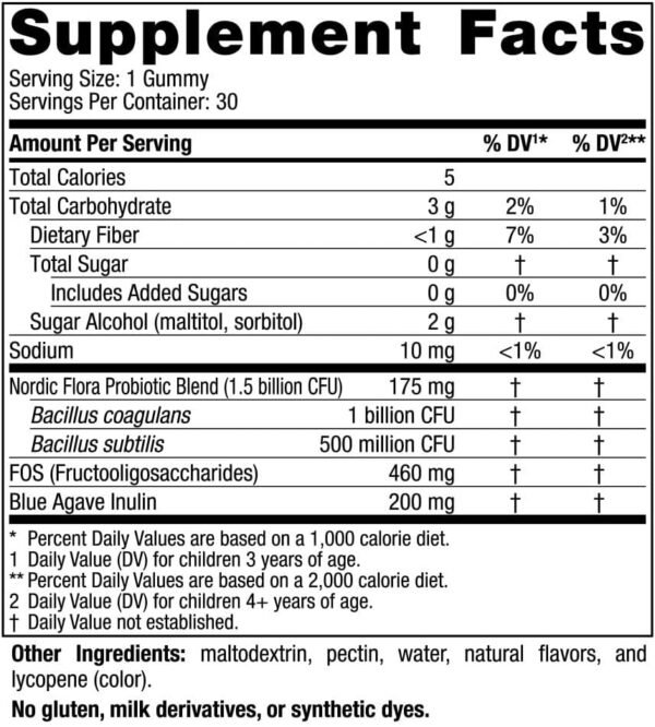 Nordic Naturals Zero Sugar Kids Probiotic Gummies - Strawberry Watermelon Flavor - 30 Gummies - Supports Digestive Wellness & Immune Health - Non-GMO - Third Party Tested - Vegan - 30 Servings - Image 3