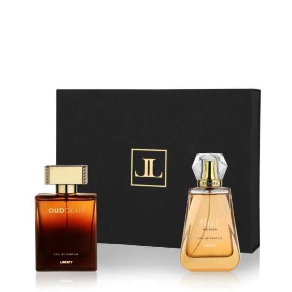 Liberty Luxury Perfume Gift Set - Flirt and OudGold for Men and Women (100ml/3.4Oz each), Eau De Parfum (EDP) Spray, Designed in France, Long Lasting Smell - Image 9