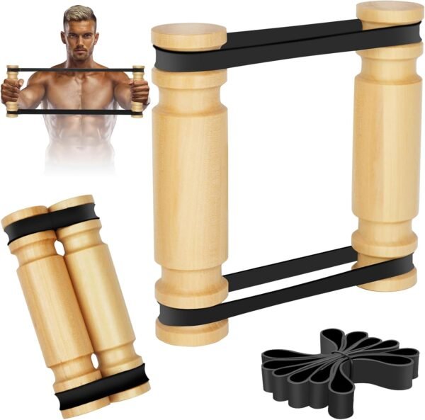 Upgraded Rip Stick - Wooden Rpistick with 6 Elastic Band, Arm Exercise Equipment, Shoulder and Resistance Training, Chest and Core Workout Equipment, Muscle Building Accessories, Home, Gym, Adjustable - Image 2