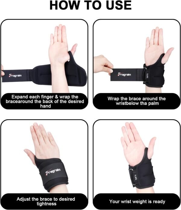 Fragraim Wrist Weights for Women Men with Thumb Loops Lock 1lb*2 1.5lbs*2 2lbs*2 2.5lbs*2 3lbs*2 Wrist and Ankle Weights Sets for Walking Running Strength Training Exercises, Physical Therapy - Image 5