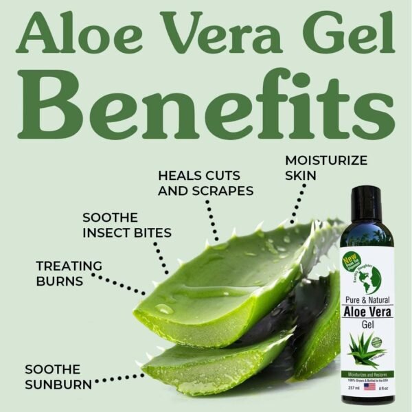 Earth's Daughter Organic Aloe Vera from 100% Pure and Natural Cold Pressed Aloe with 8 oz Disc Top Dispenser - Great for Face - Hair - Sunburn - Dry Skin - Image 4