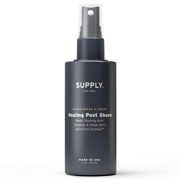 SUPPLY Healing Post Shave- Sandalwood & Cedar After Shave- Alcohol- Free Soothing Formula for Men- Nourishes, Soothes and Boost Cell Repair- for Sensitive and Acne-Prone Skin- 2 oz. Bottle - Image 2