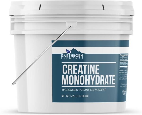 Earthborn Elements Creatine Monohydrate Powder 1 Gallon Bucket, Micronized & Unflavored, Dietary Supplement, No Additives - Image 4