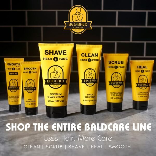 Bee Bald SHAVE Premium Shaving Cream Goes On Light & Slick That's Incredibly Smooth & Quick For Both Face And Head, 6 Fl Oz - Image 9
