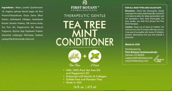 Tea Tree Mint Shampoo and Conditioner - Pure Tea Tree Oil & Peppermint Oil - Fights Hair Loss, Promotes Hair Growth, Fights Dandruff, Lice & Itchy Scalp - for Men and Women Sulfate Free - 16 fl oz x 2 - Image 9