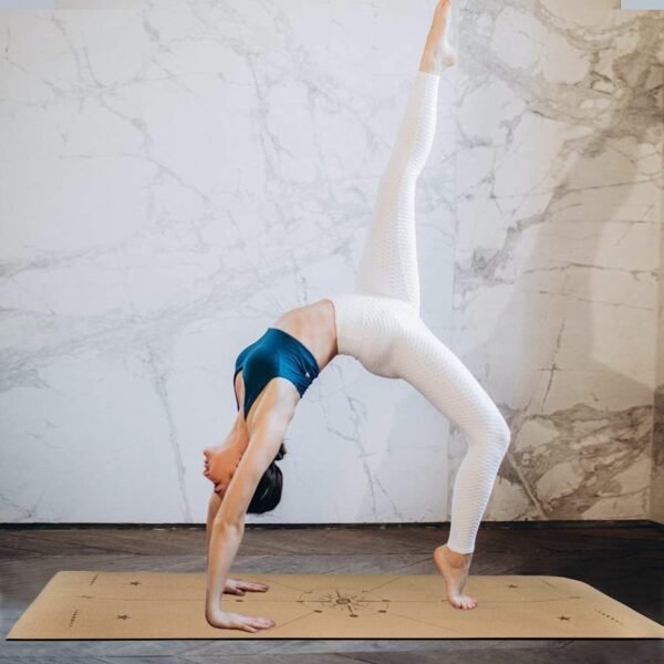 Numat Cork Yoga Mat 6mm (1/4 inch) Thick 72 x 24 in, Sweatproof NonSlip Eco-friendly, Lightweight TPE foam with Alignment Lines, Great for Hot Yoga, Pilates, Gym and Exercise, Black Carrying Bag w. Strap Included - Image 7