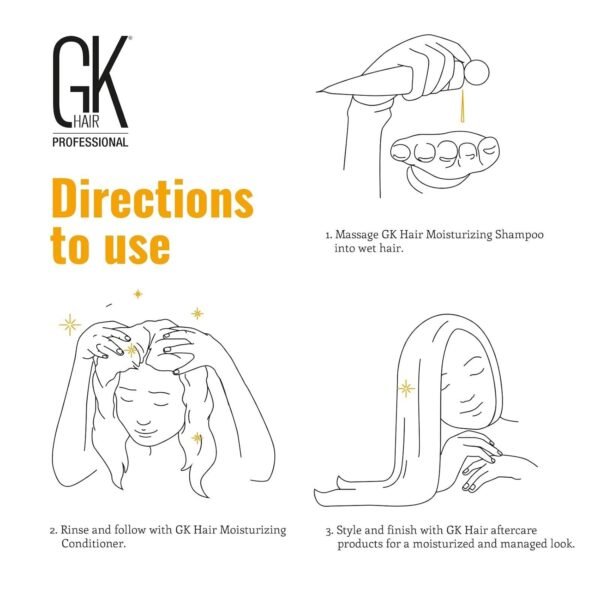 GK HAIR Hydrating Moisturizing Shampoo and Conditioner Set (10.1 Fl Oz) Global Keratin Anti Frizz Serum Dry Damaged Repair Argan Oil (1.69 Fl Oz) All Hair Types Sulfate Paraben Free Unisex - Image 9