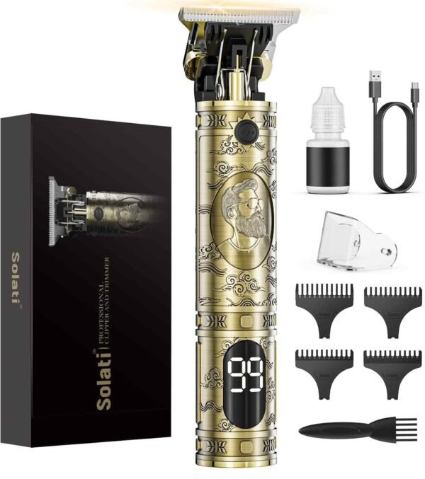 Cordless Hair Clippers for Men Professional Beard Trimmers with LCD Display Electric Rechargeable Shaver Zero Gapped T/Blade Cutting Kit Gift for Women Men Children - Image 2