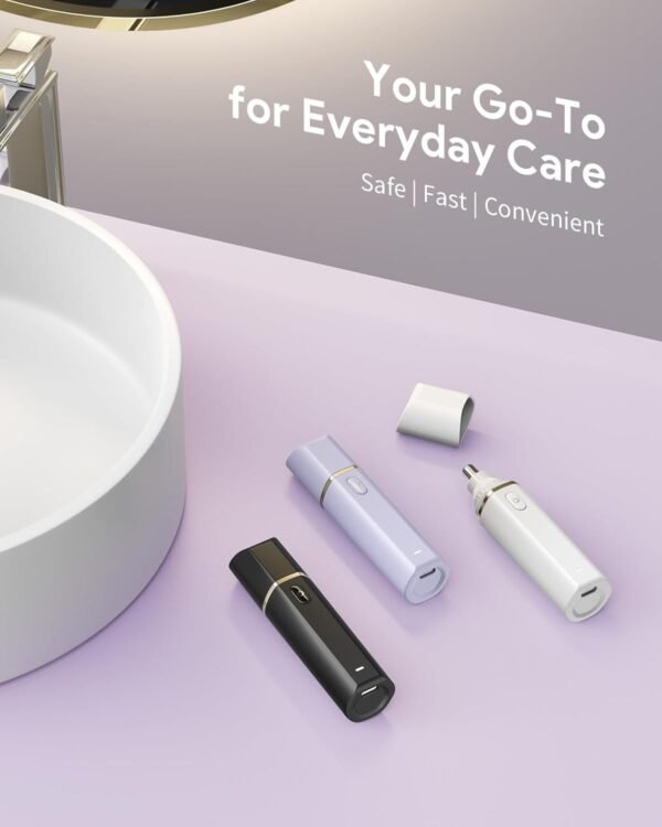 Portable Nose Hair Trimmer, Type-C Rechargeable Nose Hair Trimmer Clipper, Professional Painless Trimmer for Men Women, Smoother Cutting (Purple,1pc) - Image 8