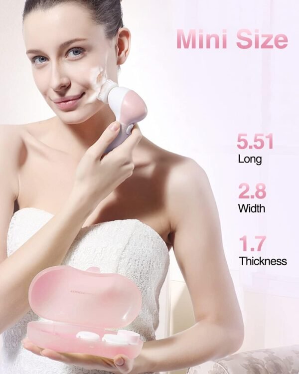 TOUCHBeauty Face Scrubber Exfoliator, Facial Cleansing Brush with 3 Cleanser Heads & 2 Speeds Adjustable for Skin Care Wash,Deep Cleaning,Face Spa System,Battery Powered - Image 8