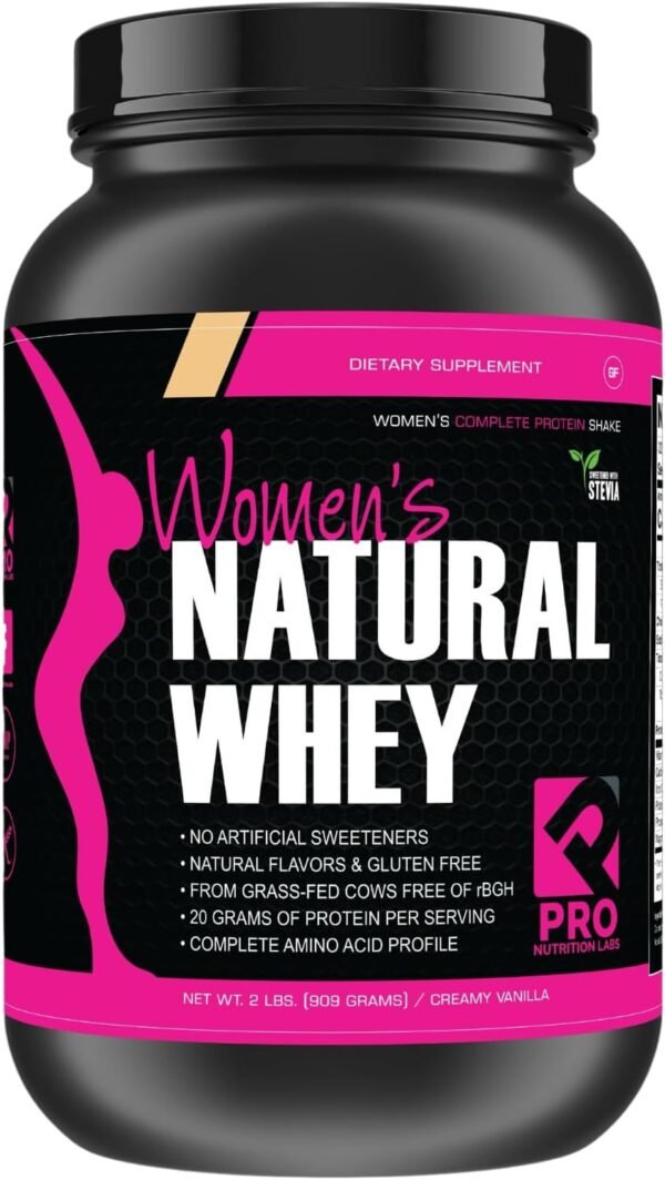 Whey Protein Powder for Women Vanilla Powder - Low Carb Gluten-Free Grass-Fed rBGH-Free Protein - Supports Weight Loss - Natural Stevia Sweetened Protein Shake, 20g Protein (Creamy Vanilla, 2lb) - Image 2