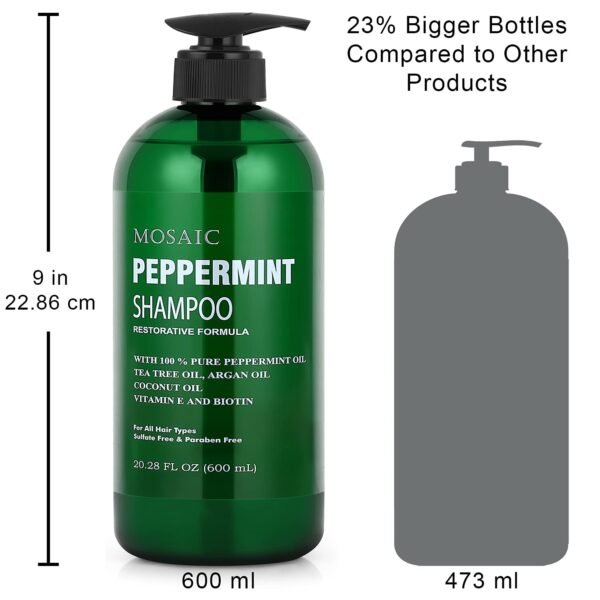 Peppermint Oil Shampoo and Conditioner Set for Hair Growth and Thickening - For Thinning Hair and Hair Loss Treatments for Women & Men, Sulfate Free, 20.2 FL Oz Each - Image 7