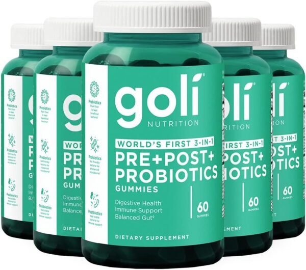 Goli Nutritional Supplement, Pre+Post+Probiotics Gummy - 300 Count - World's First 3-in-1 Gluten-Free, Vegan, Non-GMO, and Gelatin-Free. - Image 2