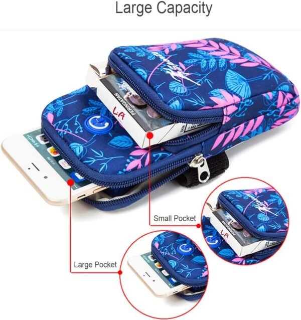 Sports Arm Bag, Universal Unisex Armbands Exercise Workout Running Gym Armbands Phone Holder Pouch Case with Earphone Hole for iPhone, Samsung Galaxy and LG,#6Blue - Image 3
