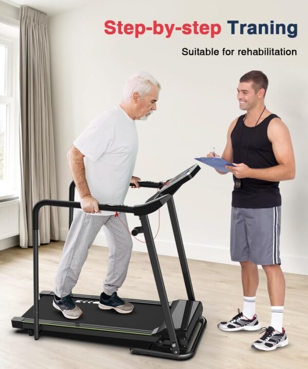 Redliro Walking Treadmill with Long Handrail for Balance, Recovery Fitness Exercise Machine Foldable for Home use with Holder for Phone & Cup,LCD Display, 300 lbs Capacity - Image 8