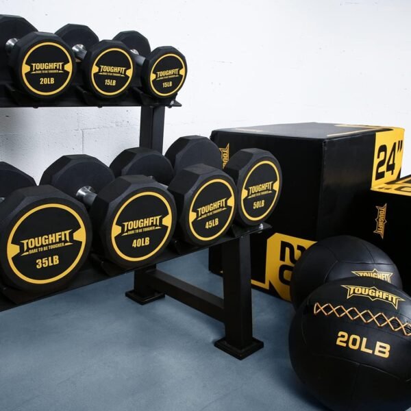 5-520LBS Dumbbell Sets With Optional Rack- PEV Coated & Non-slip knurl Iron Handle - Free Weights for Strength Training Full Body, Decagon Dumbbells for Home Gym, Workouts… - Image 5