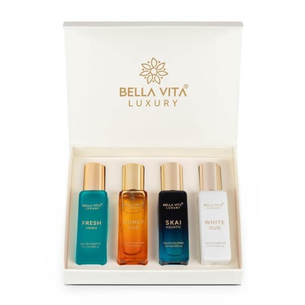 B-ella Vita Luxury Unisex Eau De Parfum Gift Set 4 x 20ml for Men & Women with SKAI, FRESH, WHITEOUD, HONEY OUD Perfume|Long Lasting EDP Fragrance Scent - Image 2
