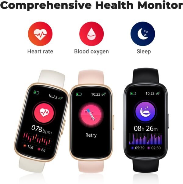 Fitness Tracker Smart Watch, 1.47" Full Touch Health Tracker with 24/7 Heart Rate & Blood Oxygen Monitor, Sleep Tracker, 3ATM Waterproof Step Tracker Activity Tracker for Women Men, Deep Black - Image 5