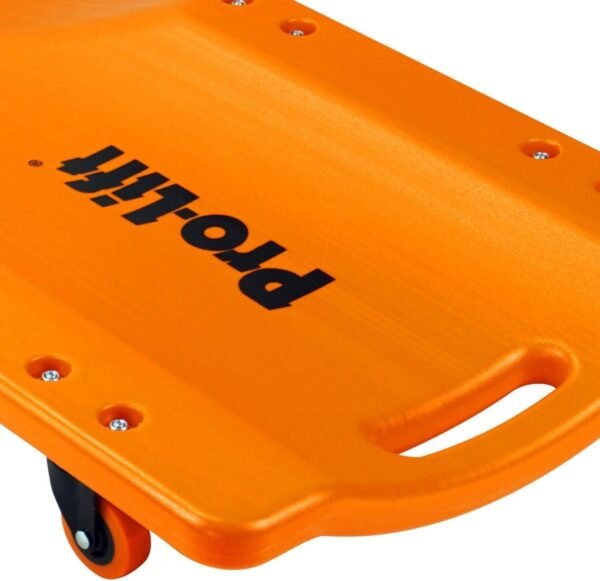 Pro-LifT Mechanic Plastic Creeper 36 Inch - Blow Molded Ergonomic HDPE Body with Padded Headrest - 300 Lbs Capacity Orange - Image 5
