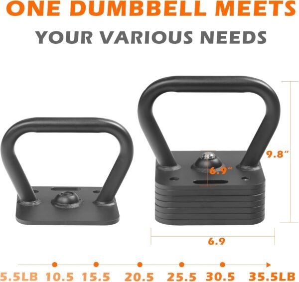Adjustable Kettlebell Handle Square Exercise Fitness Kettlebell Grip Training & Weightlifting Equipment for Men Women Strength, Conditioning & Cross-Training - Image 4