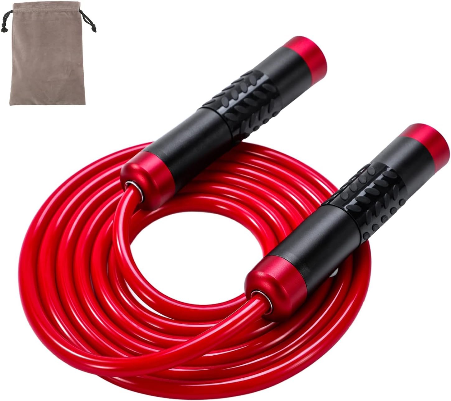 Weighted Jump Rope for Women,Men,Heavy Jump Rope with Adjustable Bold PVC Rope,Ball Bearing Aluminum Handle,Great for Crossfit Training, Boxing, and MMA Workouts - Image 2