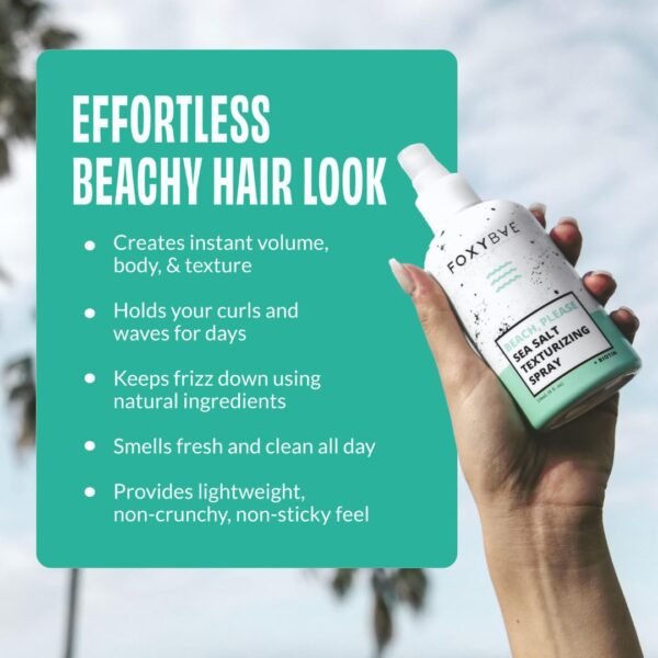 FoxyBae Sea Salt Spray for Hair - with Biotin - Texture, Texturizing, Volumizing, Thickening - for Men & Women - 8 Fl Oz - Image 3