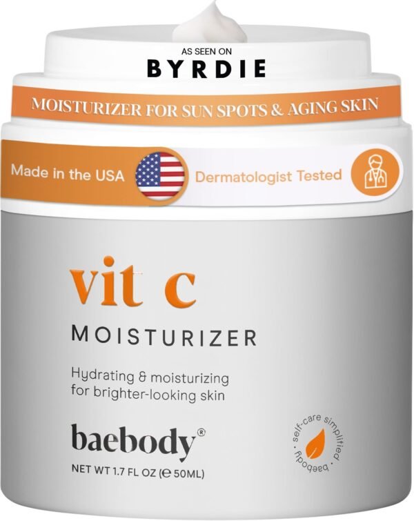 Baebody Made in USA Vitamin C Face Moisturizer - Brightening Vitamin C Cream Moisturizer with Jojoba Oil - Anti Aging and Hydrating (1.7 fl oz/50 ml) - Image 2