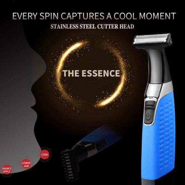 KEMEI Electric Razor, Beard Trimmer Men, Waterproof Beard Grooming,Cordless USB Rechargeable Body Groomer and Hair Remover for Eyebrow, Beard Facial& Body Hair for Men and Women,Blue - Image 6