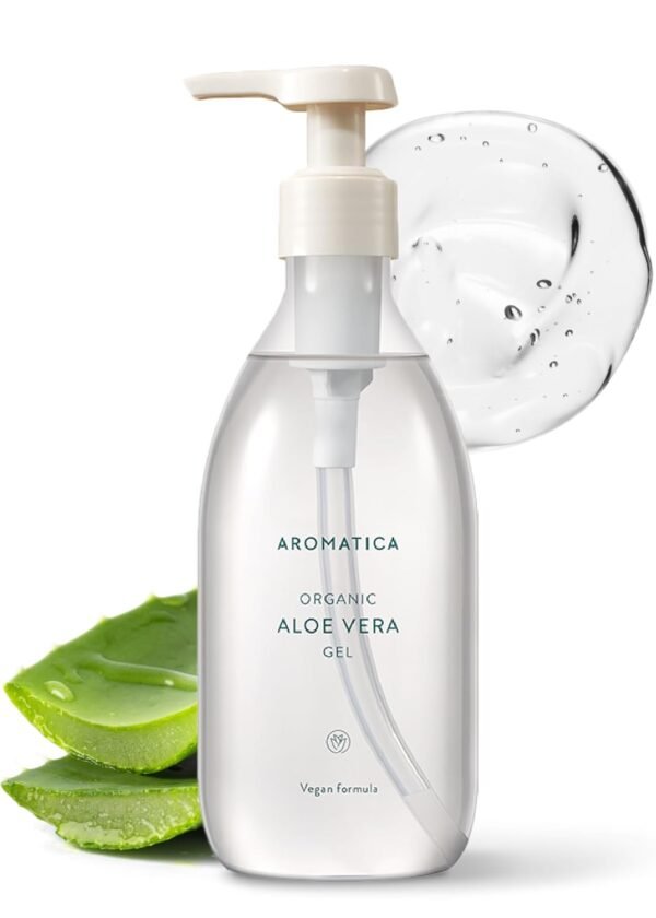 AROMATICA Organic Aloe Vera Gel 10.14oz/300ml, After Sun Care And Sunburn Relief with Pure Aloe Vera Gel Face&Hair, Sun Burn Moisturizer EWG Verified - Image 2