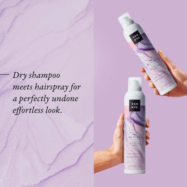 SGX NYC Dry Texture Spray - 3-in-1 Versatile Dry Shampoo and Hairspray for Refreshed Hair - 6.5 oz - UV Protection, Paraben Free, Vegan Friendly, Cruelty Free - Image 4
