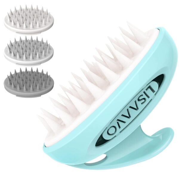 Hair Massager Scalp 3 in1 Scalp Scrubber Silicone Scalp Massager with Three Bristles-Soft, Medium and Hard Scalp Massager Brush For Men Women and Pets,Blue - Image 2