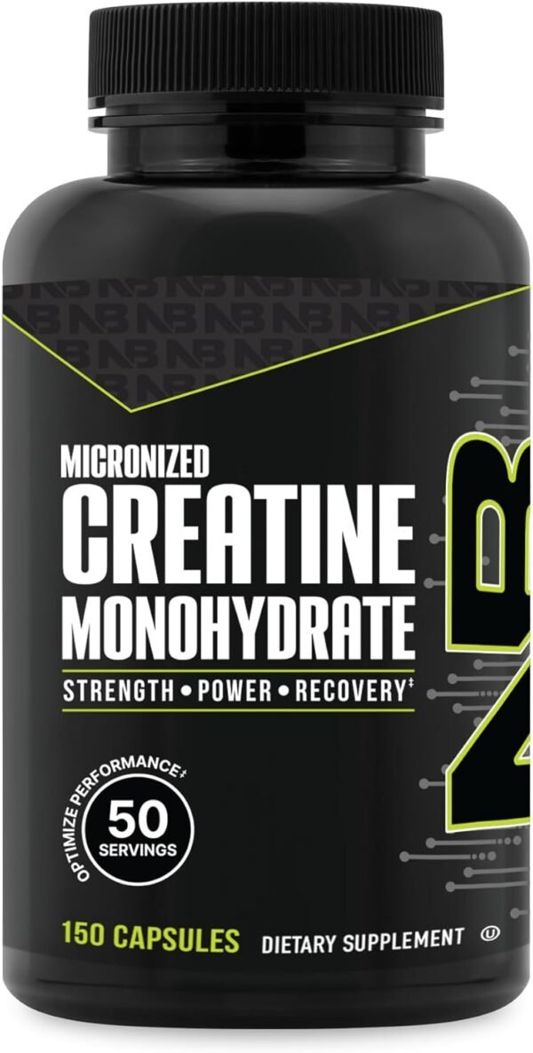 NutraBio Micronized Creatine Monohydrate Capsules, Creatine Monohydrate Pills, Kosher, Creatine Supplements Supports Muscle Energy, Strength, and Growth for Men and Women, 2500mg, 150 Capsules - Image 2