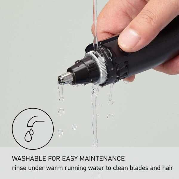 Panasonic Ear and Nose Hair Trimmer for Men with Vacuum Cleaning System, Powerful Motor and Dual-Edge Blades for Smoother Cutting, Wet/Dry – ER-GN70-K (Black) - Image 8
