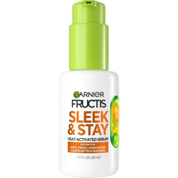 Garnier Fructis Sleek and Shine Sleek and Stay Hair Serum for Frizzy, Dry Hair, Heat Protectant Formulated with Alpha Silane, 1.7 Fl Oz - Image 2