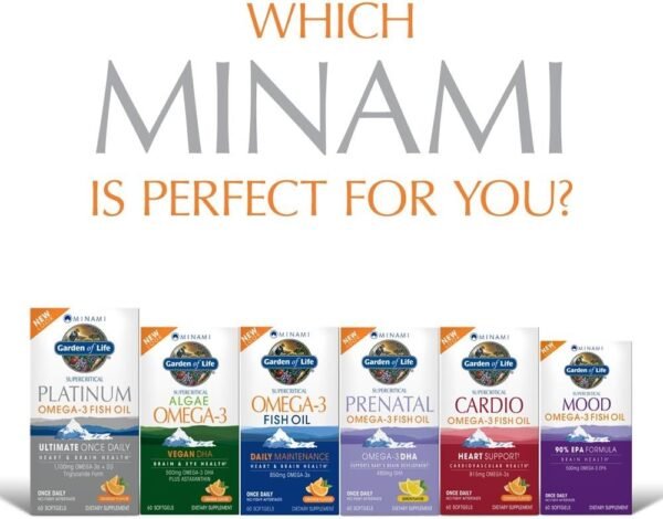 Garden of Life Minami Supercritical Platinum Omega 3 Fish Oil Supplement - Orange, 30 Softgels, Ultimate Once Daily Fish Oil Omega 3 for Heart & Brain Health, 1100mg Omega-3s + 1,000 IU Vitamin D3 - Image 5
