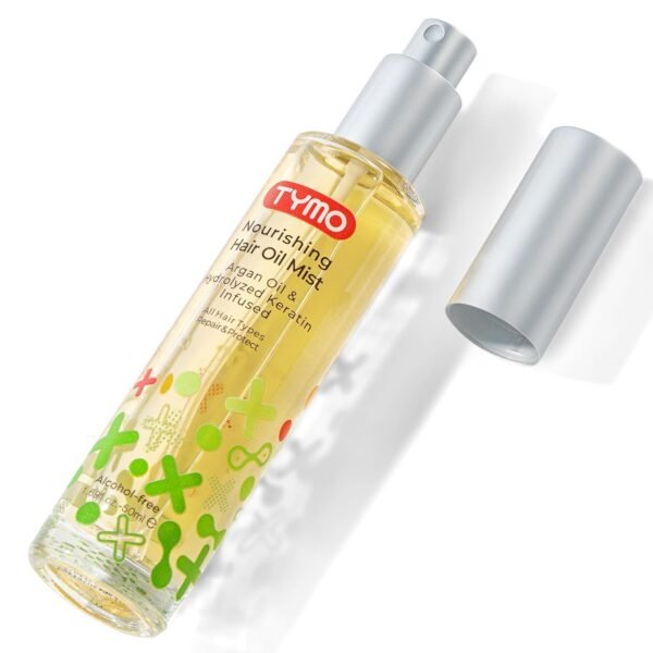 TYMO Argan Hair Oil Spray - Hydrating Veganic Natural 6 Blend Oil for Frizzy & Dry Hair, Organic Pure Formula, Daily Use for Hair, Smooth Damaged Ends, Olive Oil Infused, Add Shine - Image 2