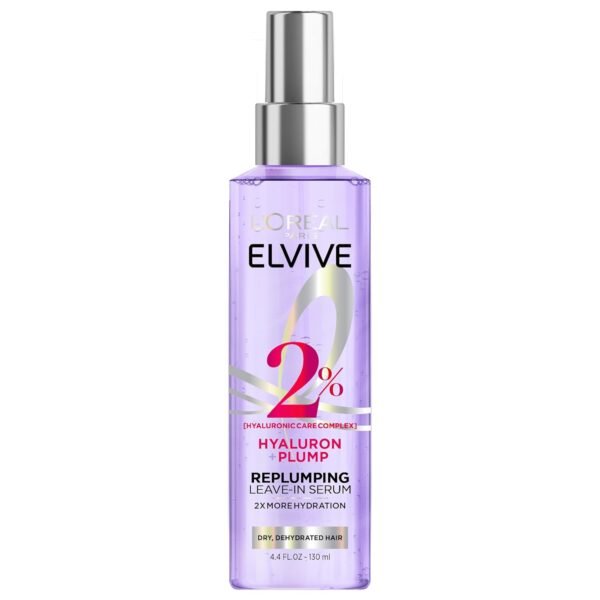 L’Oréal Paris Elvive Hyaluron Plump Moisture Plump Hair Serum for Dehydrated, Dry Hair with Hyaluronic Acid Care Complex, Paraben-Free, 4.4 Fl Oz - Image 2