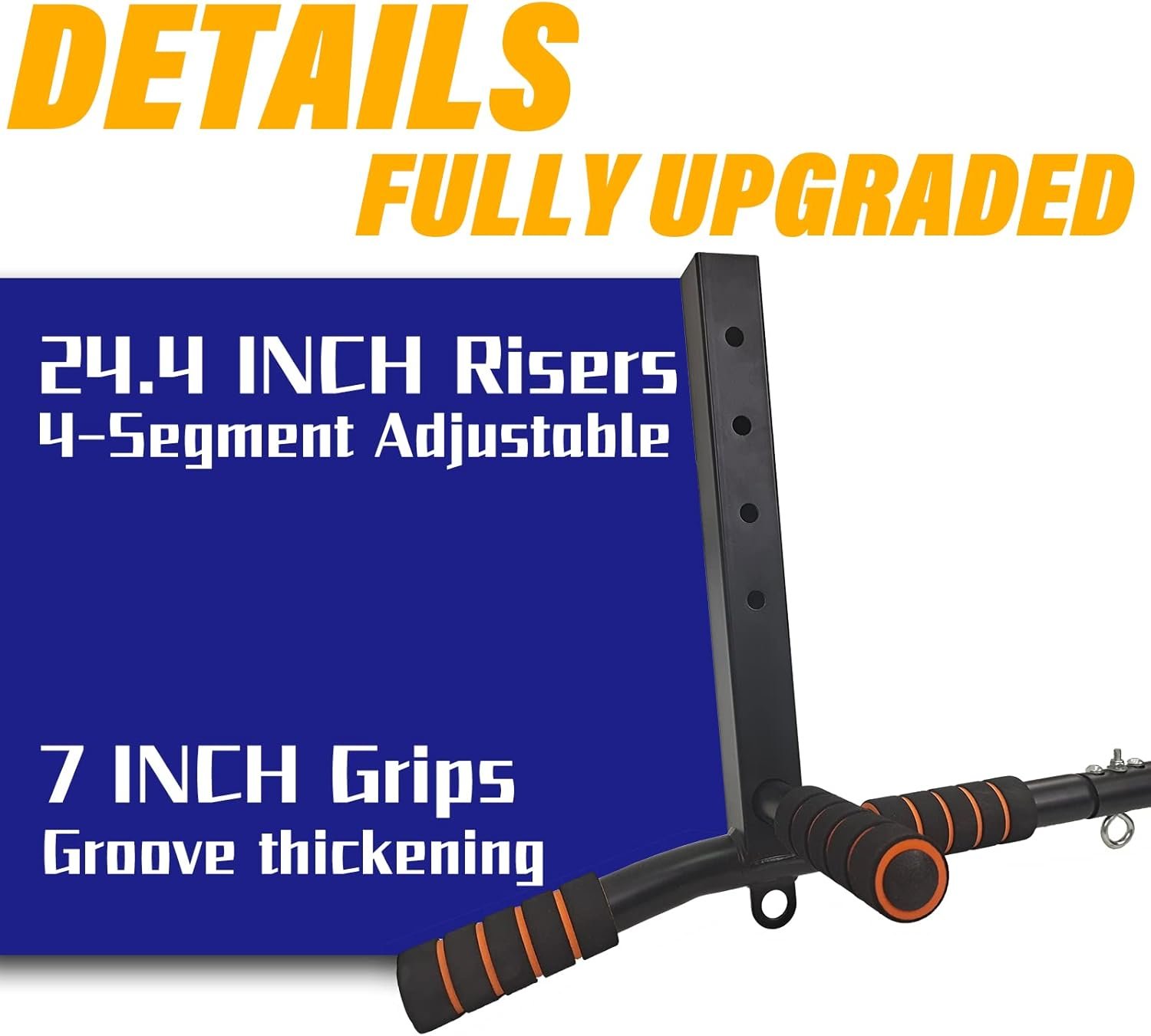 BDL Wall Mounted Pull Up Bar Chin Up bar Multifunctional Dip Station for Indoor Home Gym Workout, Power Tower Set Training Equipment Fitness Dip Stand Supports to 440 Lbs - Image 8