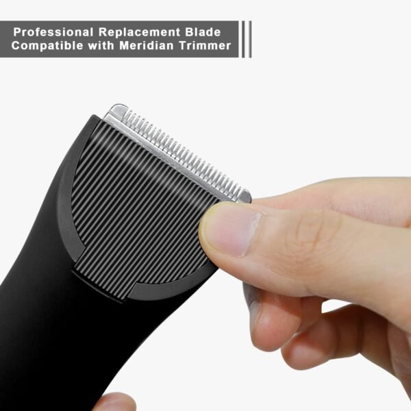 2 Pack Professional Electric Body & Pubic Hair Trimmer Replacement Blade,Compatible with Meridian Shaver Grooming Trimmer,Made of Ceramic Blade & Stainless Steel Blade (Black) - Image 3