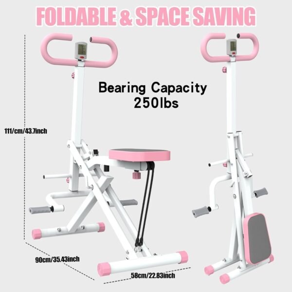 Squat Machine for Home, Squat Ride / Rowing Machine with Adjustable Resistance, Foldable Exercise Equipment, Glute & Leg Cardio Workout Machine - Image 8