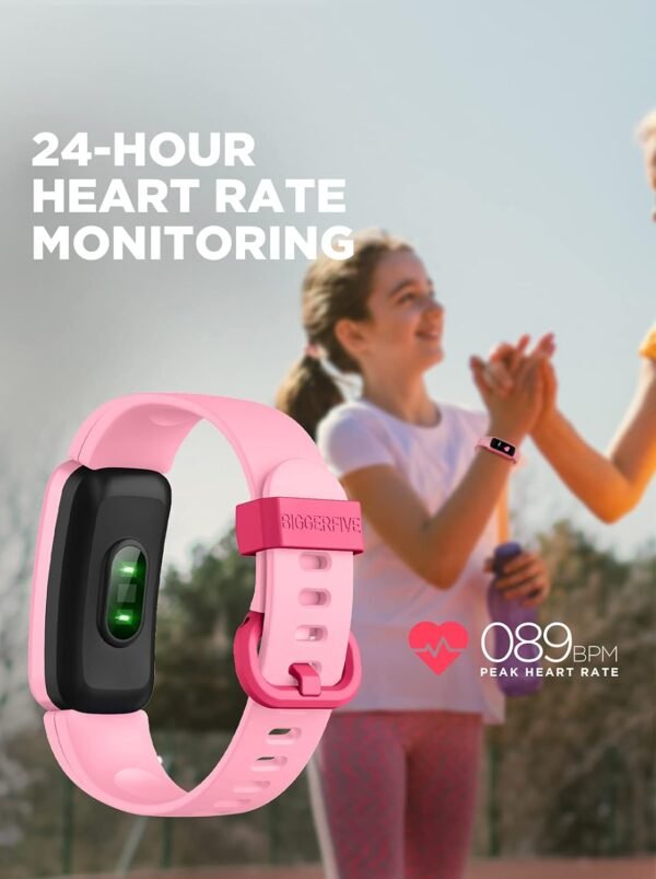 BIGGERFIVE Vigor Kids Fitness Tracker for Girls Boys Ages 5-15, Kids Watch with IP68 Waterproof, Pedometer, Kids Activity Tracker with Heart Rate Sleep Monitor, Calorie Step Counter Watch - Image 5