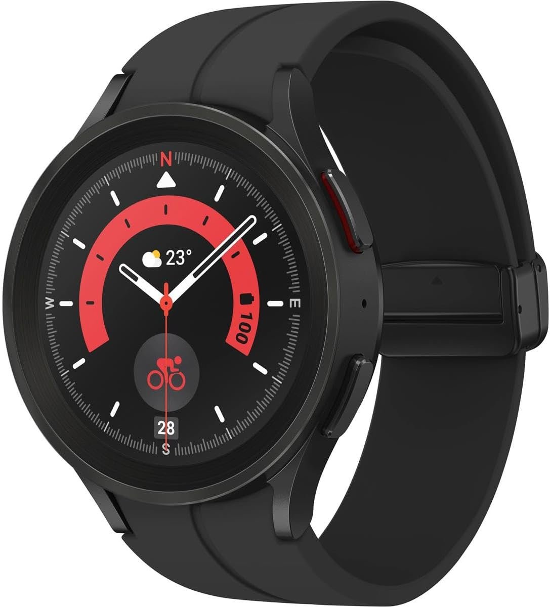 SAMSUNG Galaxy Watch 5 Pro (45mm,WIFI + 4G LTE) 1.4'' Super AMOLED Smartwatch GPS Bluetooth with Sleep Coaching,Bioactive Sensor,Water Resistant R925U (Fast Charger Bundle,Black Titanium) (Renewed) - Image 2