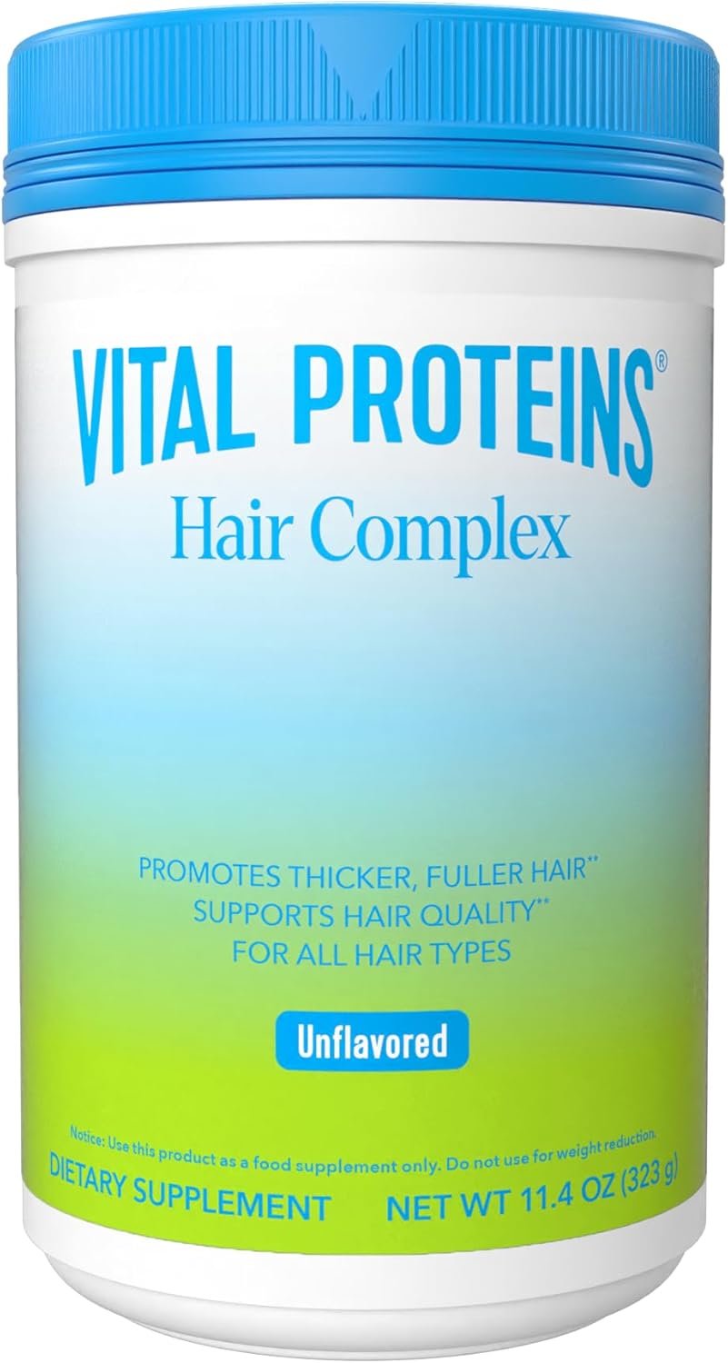 Vital Proteins Collagen Peptides + Biotin 10000mcg Hair Complex, Hair Growth Supplement - Clinically Studied Lustriva to Promote Thicker Fuller Hair, 20g Unflavored Collagen for Women 11.4oz Powder - Image 2