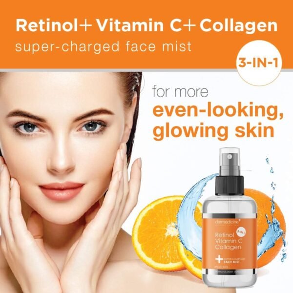 3 in 1 Super-Charged Anti-Aging Face Mist w/Retinol, Vitamin C + Collagen | Hydrates, Refreshes & Brightens for a More Glowing Complexion | 4 fl oz, 120 ml - Image 4