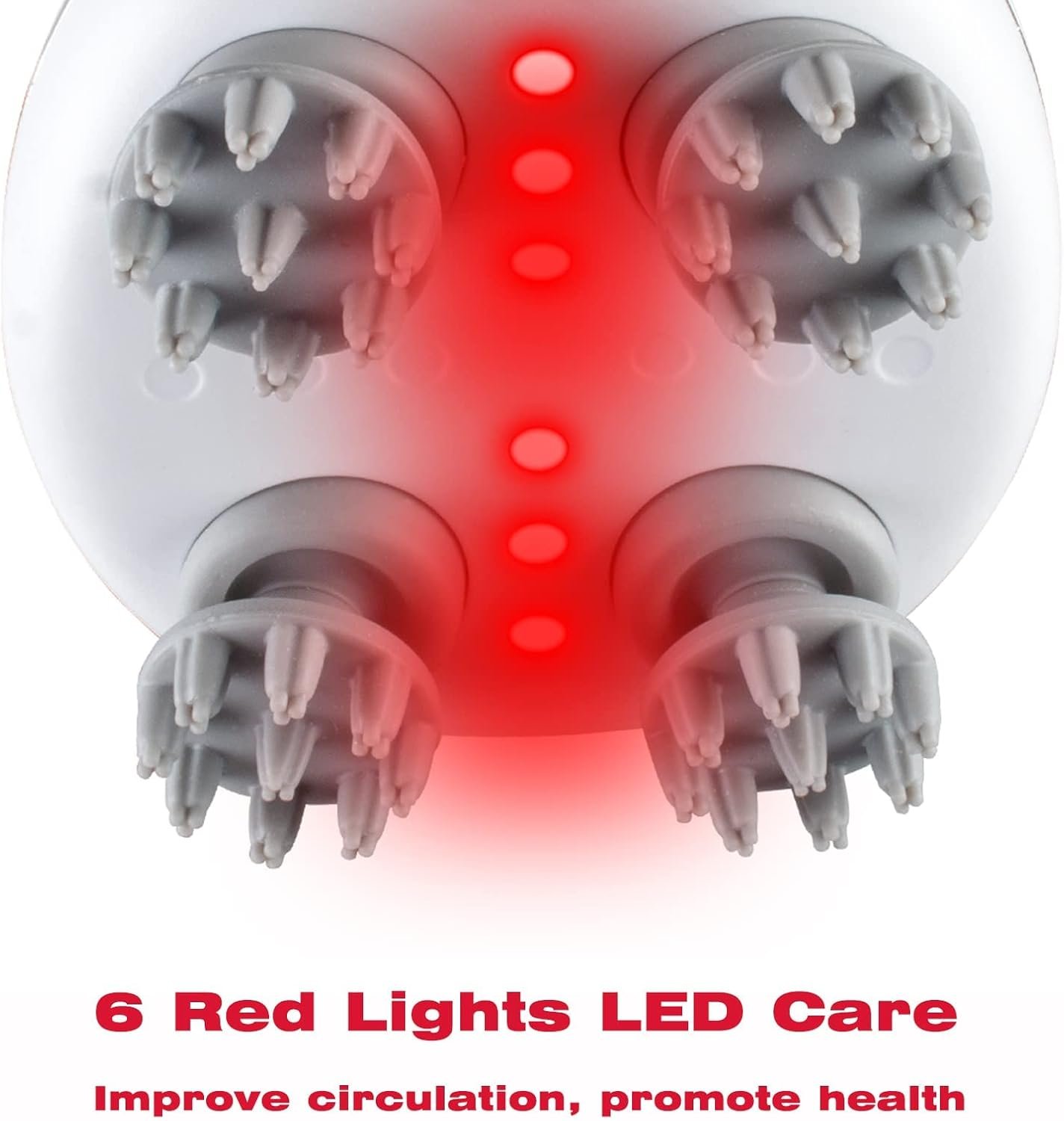 Electric Head Massager Waterproof,with 4 Detachable Massage Heads,Wireless Portable Red Light Care Handheld Massager,4 Massage Modes Stress Relax for Scalp,Suitable The Whole Body and Pets - Image 3