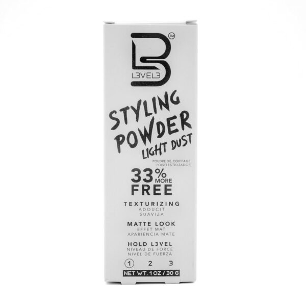 L3 Level 3 Light Hold Styling Powder - Natural Matte Hairstyle - Texturizing and Volumizing - Image 4
