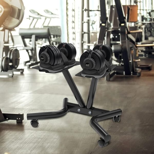 ATIVAFIT Adjustable Dumbbell Stand Fitness Dial Dumbbell Rack with Adjustable Belt for Home Gym Set - Image 5