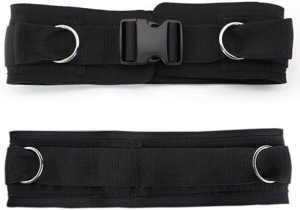 Adjustable Waist Belt Soft Neoprene Padded Belt with 2 Movable Rings for Cable Machines Fitness Exercise Speed Agility Resistance Training - Image 7