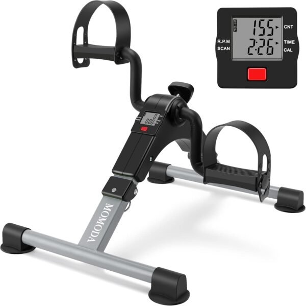 MOMODA Under Desk Bike Pedal Exerciser Mini Bike for Leg/Arm Bike Foldable Peddler with LCD Display for Home/Office - Image 2